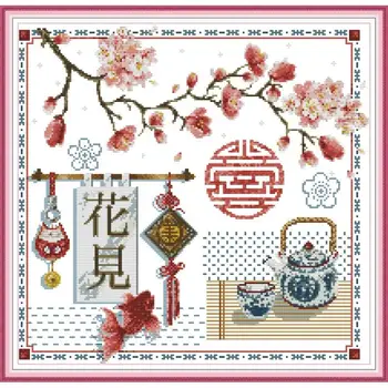 

Cross Stitch Han nationality culture DIY Needlework Handmade Kit DMC 14CT11CT Counted Printed Embroidery Set For Gift Home Decor