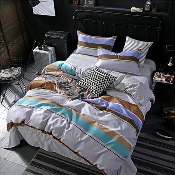 

BEST.WENSD Dropshipping New style brief 1pcs Plaid Duvet Cover super soft Double single Duvet Cover king size Fashion 200X230cm
