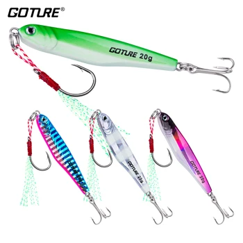 

Goture Micro Jig 15g 20g 30g Slow Pitch Jigging Fishing Lure Metal Spoon Hard Bait Shore Casting Glow Jig