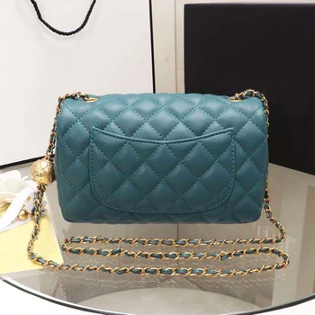 

Women's Luxury Real Leather Handbag Bag Original Quality Lambskin Shoulder Bags With Pendants For Women Classic Cross Body Purse