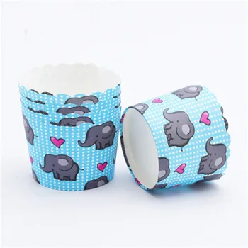 

50Pcs Dot Elephant Muffin Cupcake Paper Cup Cupcake Wrapper Liner Baking Cup Case Wedding Party Dessert Cupcake Paper Cup