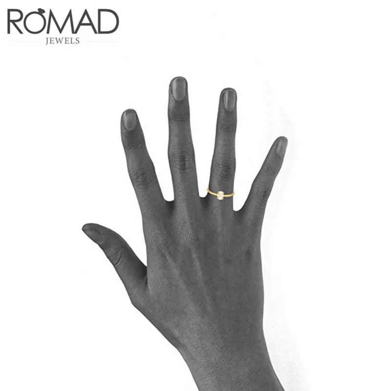 ROMAD изящные кольца с огненным опалом для женщин, кольцо с белым огненным опалом, кольцо с камнем по месяцу рождения, свадебные ювелирные изделия, кольцо на палец, кольцо для укладки, Anillo Mujer