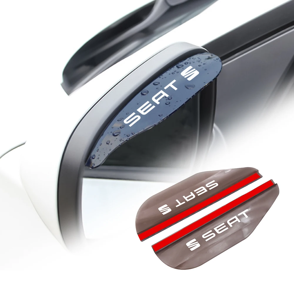 

2Pcs Car Rearview Mirror Rainproof Eyebrow Rain Cover Flexible PVC Rain Blade For Seat Leon 5f Ibiza 6l 6j Leon 1p Cushion Altea