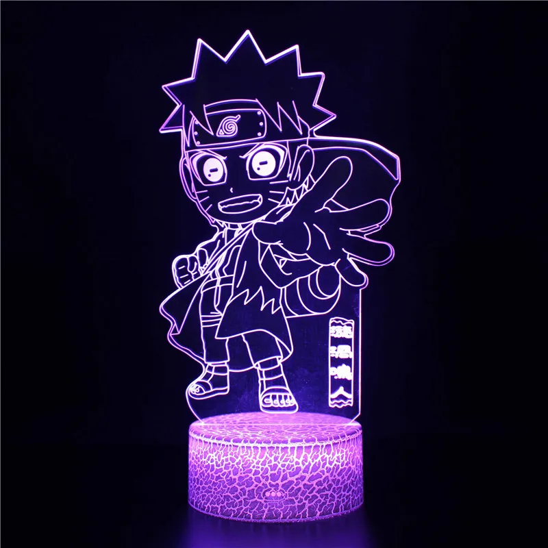 Anime Night Light Naruto Uzumaki Naruto Uchiha Sasuke LED 3D Lamp Home Decoration Night Light for Children Gifts Toys