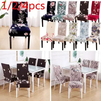 

Spandex Chair Cover Removable Washable Anti-dirty Seat Cover Printed Pattern Slipcover For Wedding Restaurant Banquet