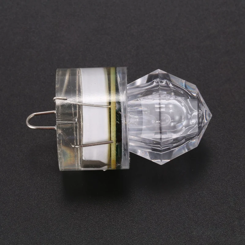 2Pcs Depth LED Light Underwater Squid Fishing Lures Bait Deep Drop Diamond Lights Main- White& Colorful