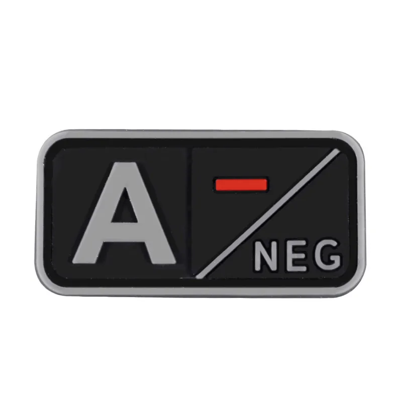 3D ПВХ A+ B+ AB+ O+ Положительный POS A-B-AB-O-отрицательный NEG Тип крови группа патч для одежды Военный резиновый нагрудный знак крючок и петля - Цвет: 20