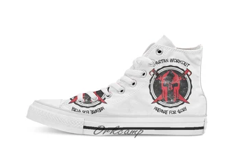 

Spartan Workout Custom Casual High Top lace-up Canvas shoes sneakers Drop shipping