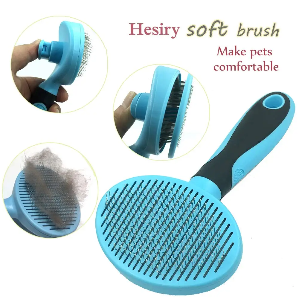 Pet Dog Comb Self Cleaning Brush Professional Grooming Rake For Dogs Cat Quick Clean Short Medium Hair Removal Tools | Дом и сад