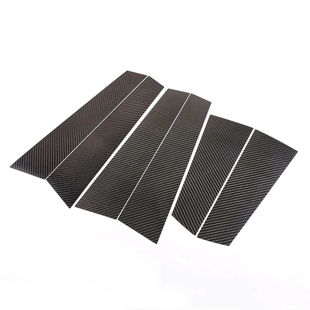 Carbon Fiber Настоящее углеродное волокно для Mercedes Benz W213 E класс E200L E260L E300L AMG- окна автомобиля BC колонна столб полосы отделки чехлы - Название цвета: Carbon Fiber