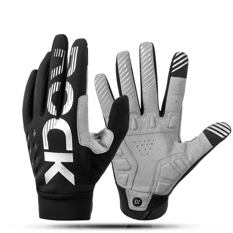 only gloves ROCKBROS, велосипедные перчатки, зимние, полный палец, велосипедные перчатки, ветрозащитные, флисовые, велосипедные перчатки, мужские, спортивные, с сенсорным экраном, велосипедное снаряжение - Цвет: only gloves