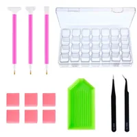 1 Set DIY Nail Art Tools Kit 5D Diamond Painting Rhinestones Pick Up Pen Storage Box Nail tools sets for Art Decoration H1032 1
