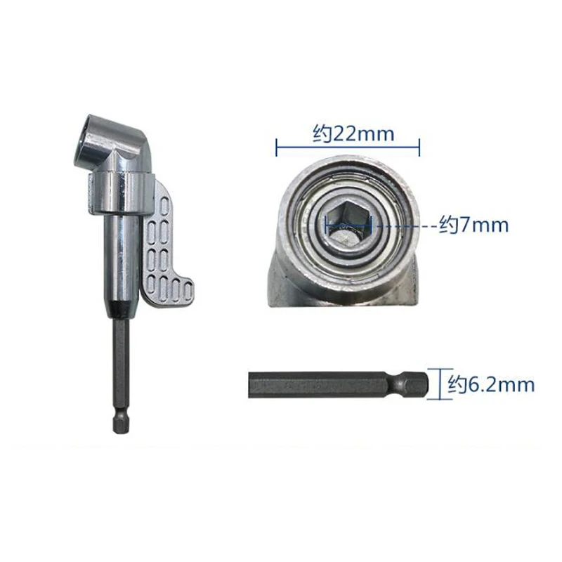  105 Degree 1/4 Hex Shank Angle Extended Turning Chuck for Electric Drill Screwdriver Power Tool Acc