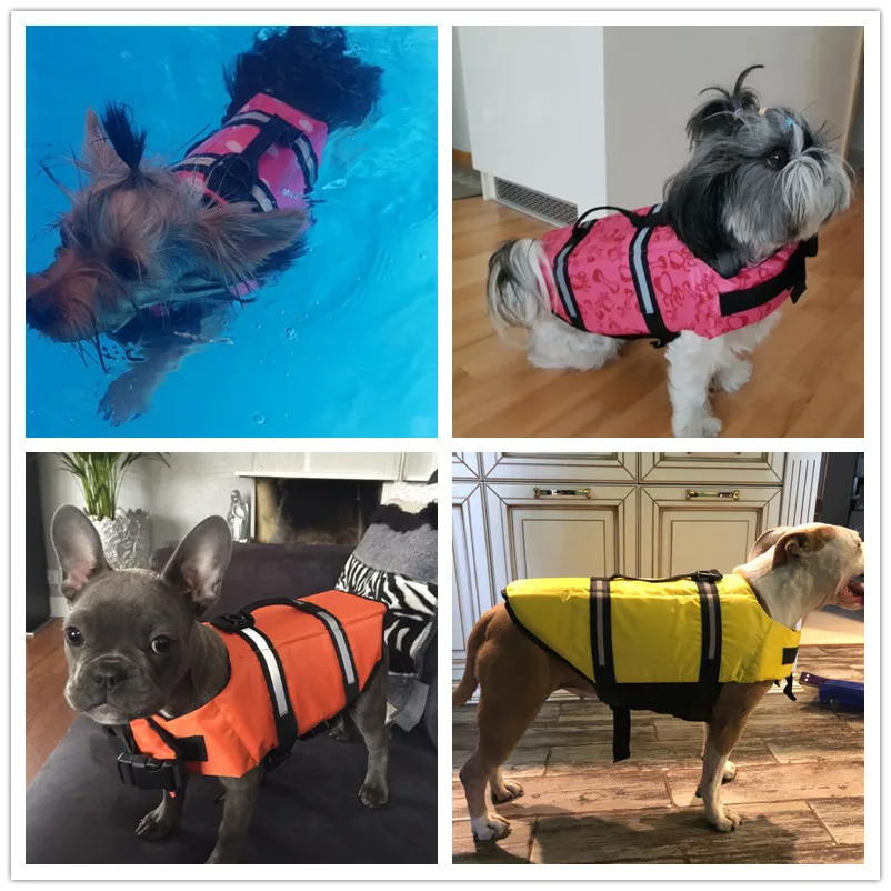 Летний спасательный жилет для собаки Pet купальный костюм Светоотражающая безопасная Одежда для собак спасательный жилет для собак Щенок Французский Бульдог-Мопс купальники