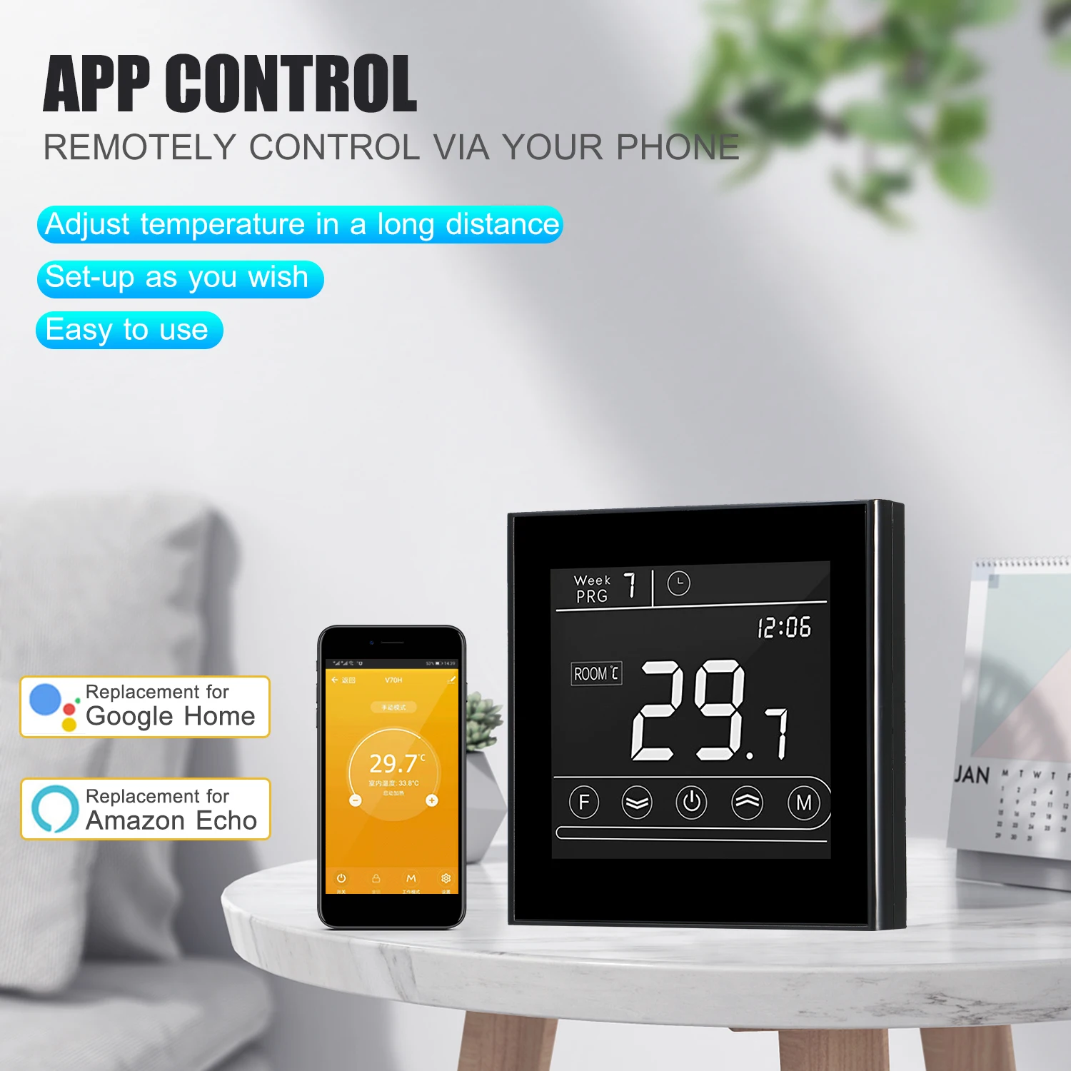 

Smart Wifi Thermostat Programmable Water / Electric Heating Gas BoilerThermostat Temperature Controller Backlight Remote Control