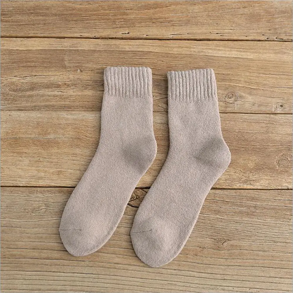 1 пара зимних однотонных плотных махровых носков Harajuku женские носки унисекс хипстерские модные короткие носки с принтом животных сохраняющие тепло