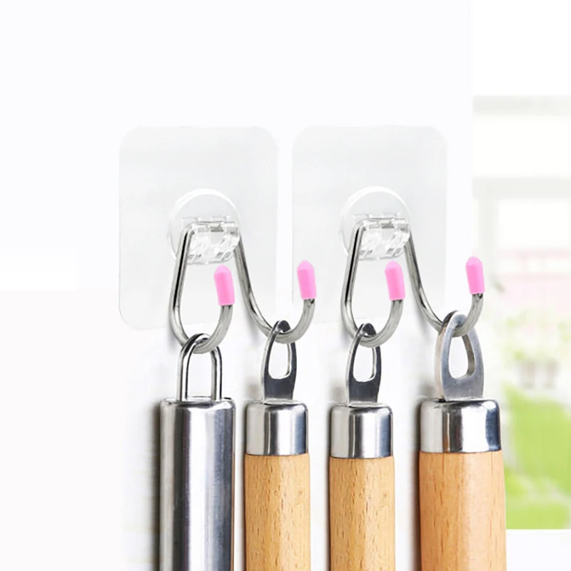 Быстрая доставка бесшовные Стикеры с настенным креплением двойной крючок из