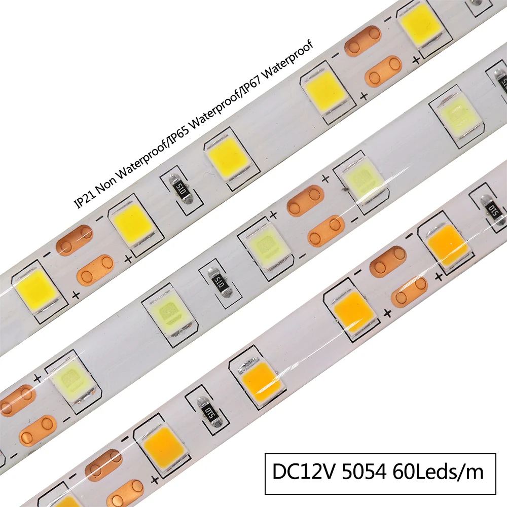 5 м/лот SMD 5054 Светодиодные ленты DC 12V 24V 120 светодиодный s/m Водонепроницаемый светодиодный светильник гибкий светодиодный лента 600 светодиодный супер яркий светодиодный светильник