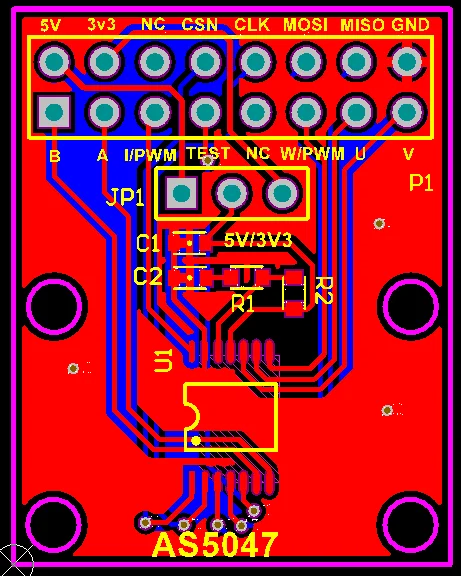 AS5047P Магнитный кодер поддержка SPI ABZ имеет источник драйвера STM32 развития