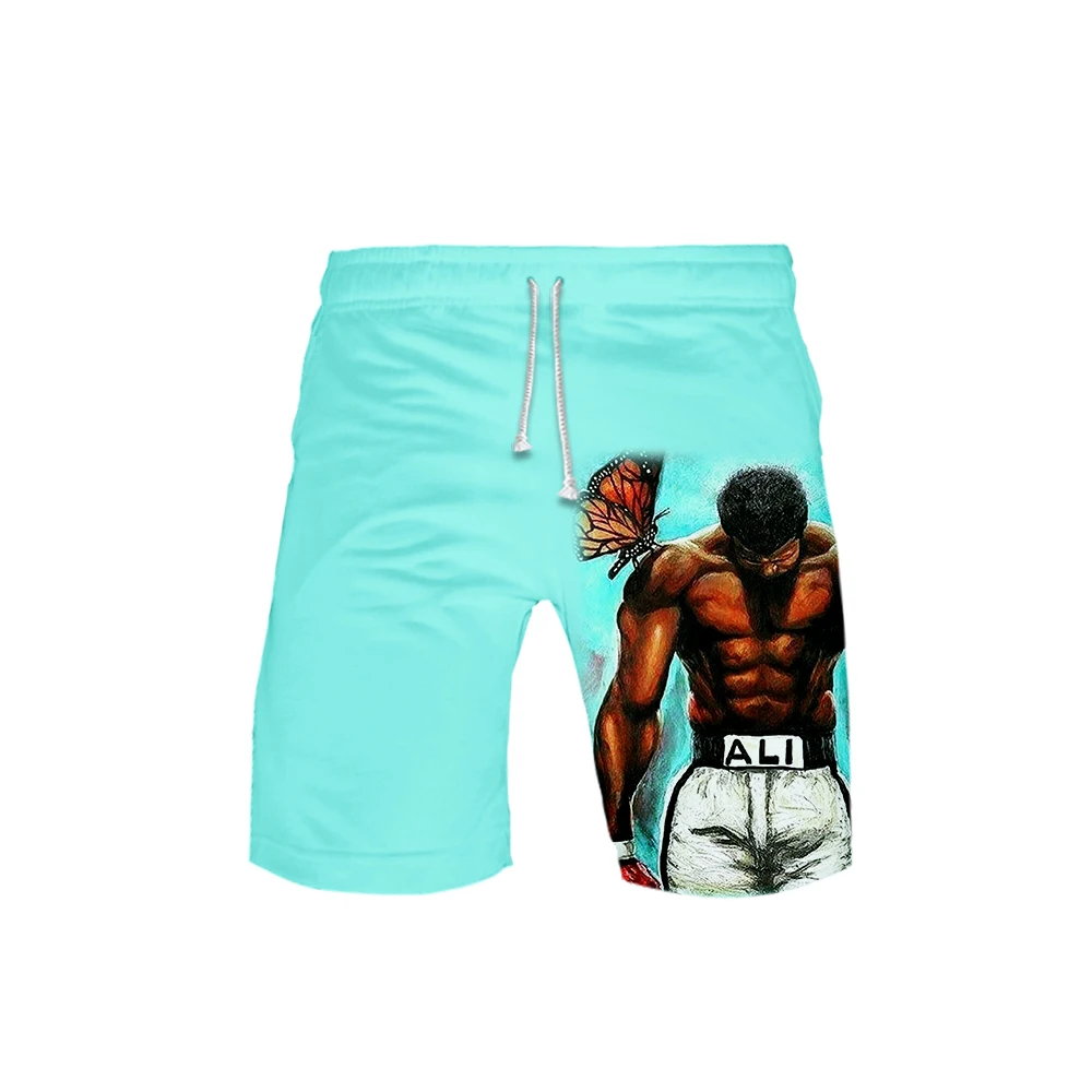

DreaFamous American boxer Muhammad Ali Men's Shorts Trunks Summer New Quick Dry Beach Shorts Men Hip Hop Short Pants Beach Wear