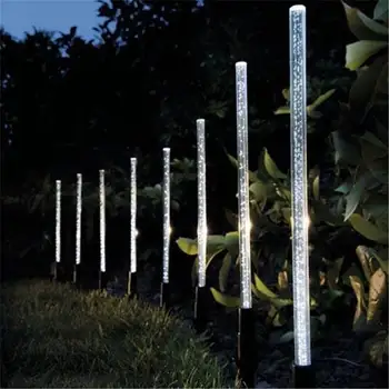 

8Pcs Solar Tube Light Bubbles Stick Solar Lamp Pathway Lawn Landscape Decoration Acrylic Outdoor Garden Patio Lamps Set