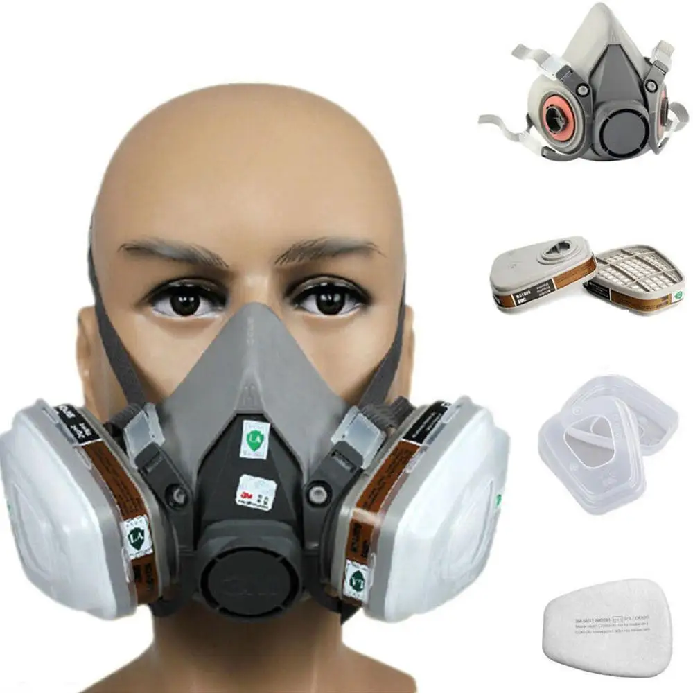 

7 In 1 Half Face Mask Suit for 3M 6200 Gas Spray Painting Protection Respirator