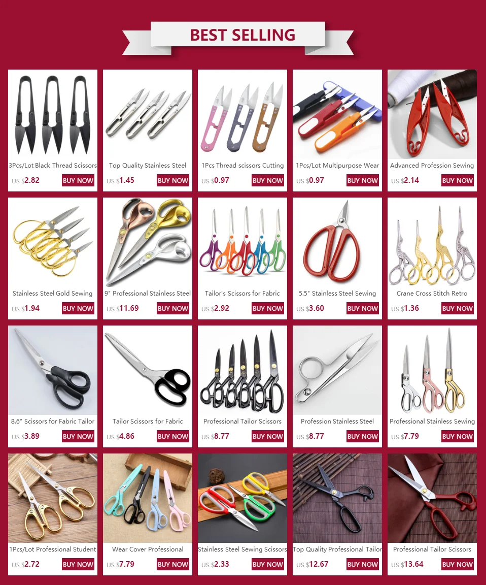 Tailor's Scissors Stainless Steel Sewing Scissors Household Crafts Office Home fabric cutter Embroidery Clothing Tool Supplies