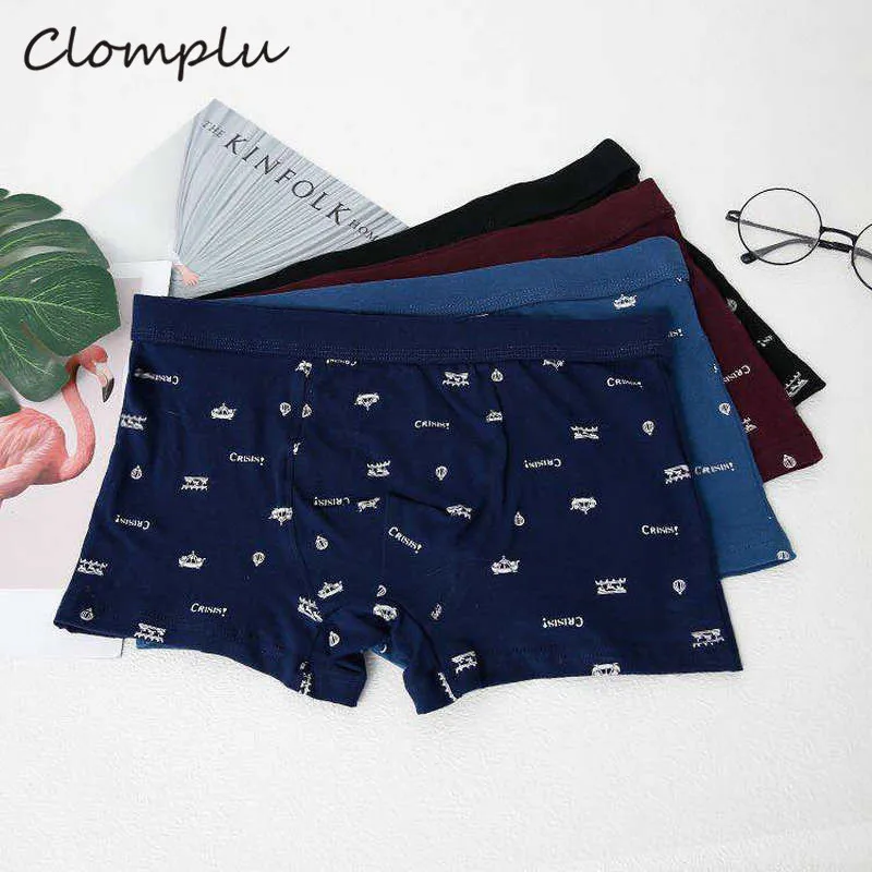 Clomplu 4 шт Мужское нижнее белье хлопок Мужские Мягкие Трусы-шорты дышащие боксеры Мужское нижнее белье удобные мужские трусы