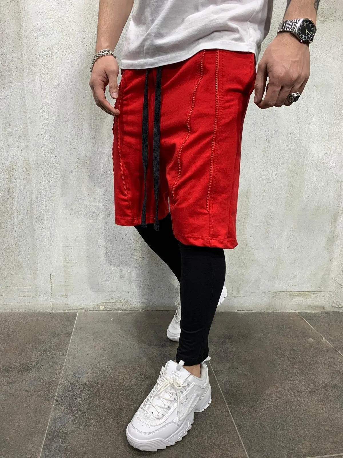 

Men Sports Double Layer Shorts Muscle Fitness Running Shorts Europe And America Popular Brand Hip Hop Pants