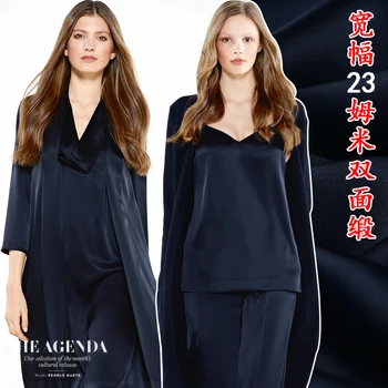 

Custom shuang mian duan 23 momme Wide Heavy Silk Double-Sided Satin Fabric Soft Waxy Vertical Silk Fabric