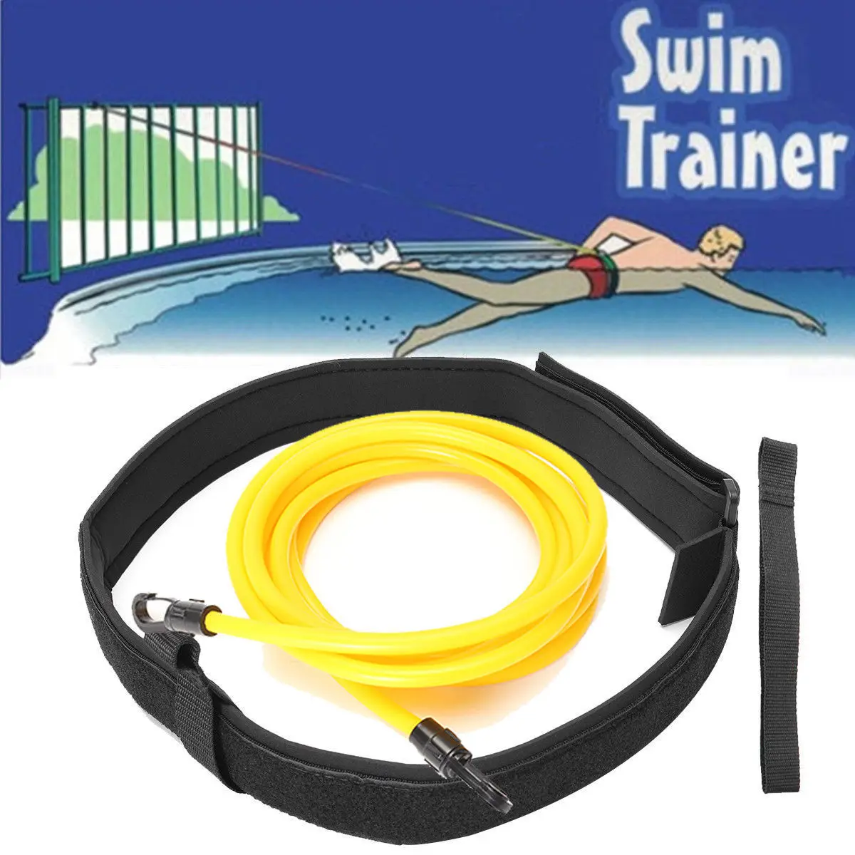 Zwemmen Weerstand Riem Set Latex Swim Training Band Veiligheid Leash Swim Elastische Sporter Riem Met Een Taille Strapk Tas Set|Zwembad & Accessoires|   - AliExpress