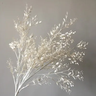 

100 cm white round leaf silver seashell leaf big size fake leaf artificial home decoration