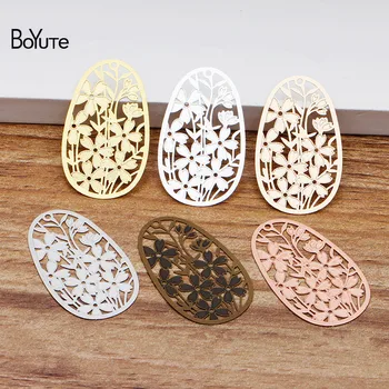 

BoYuTe (20 Pieces/Lot) 40*25MM Metal Brass Hollow out Flower Sheet Pendant Diy Hand Made Earrings Jewelry Making Accessories