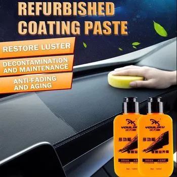 

120mL car leather plastic retreading agent Interior Auto Plastic Renovated Coating Paste Maintenance Agent Long-term effective