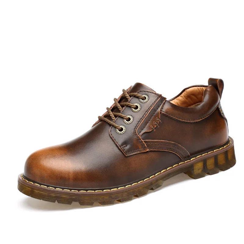 

Men Genuine Leather Casual Shoes Leather Brand Men Shoes Work Safety Boots Designer Men Flats Men Work & Safety Shoes