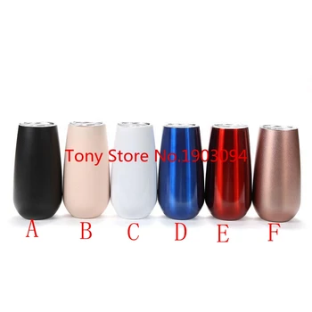 

10pcs NEW Wine Cup Champagne Beer 6oz Termos Stemless Flute Stainless Swig Tumbler Thermos Vacuum Flask Insulated