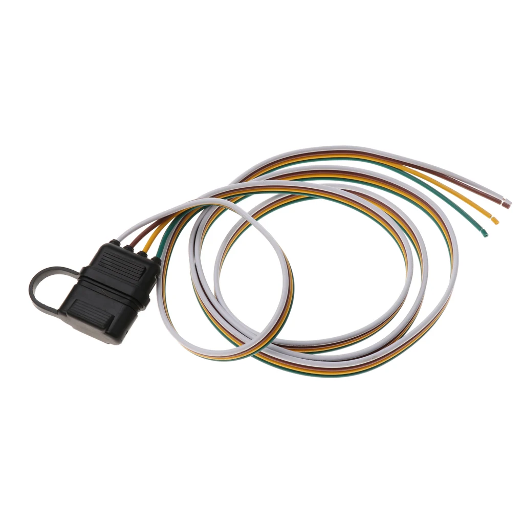 High Quality 60'' 4 Pin RV Trailer Light Wiring Plug Adapter Flat Wire Connector