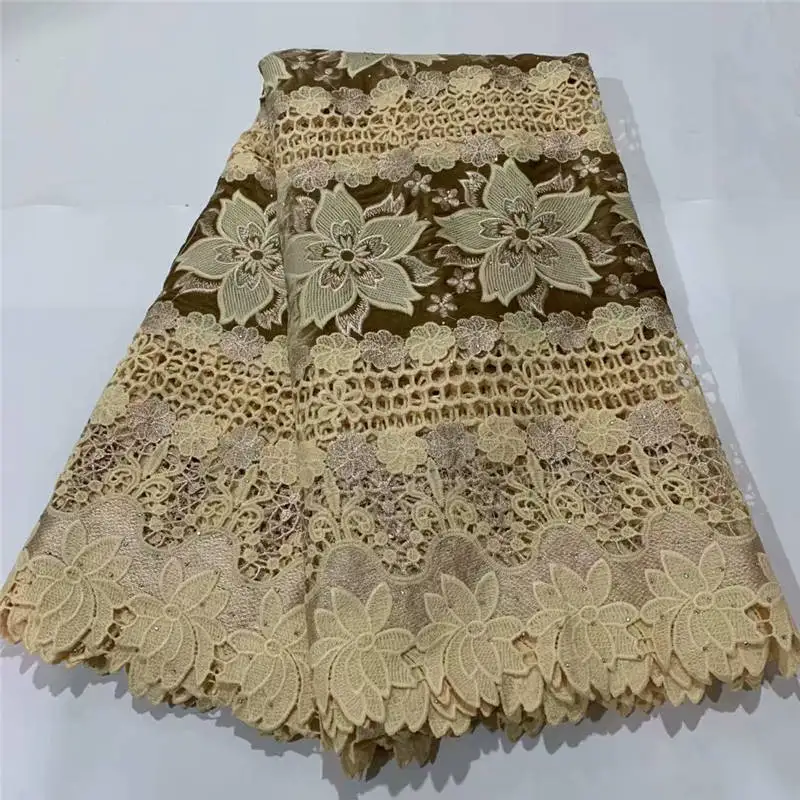 Luxury Lace Fabric High Quality 3d African Stone Embroidery Tulle For Bridal Dress 2736B | Дом и сад