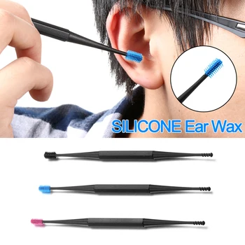 

1PC 3 Colors Soft Silicone Spiral Design Double-Ended Ear Spoon Massage Ear Canal Clean Ear Wax Ear Health Care Cleaning Tools