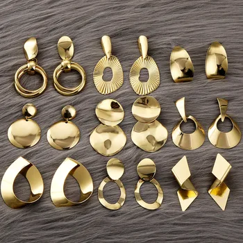 

IPARAM Vintage Metal Geometric Drop Earrings Fashion Statement Geometric Alloy Dangle Earring 2020 Fashion Jewelry