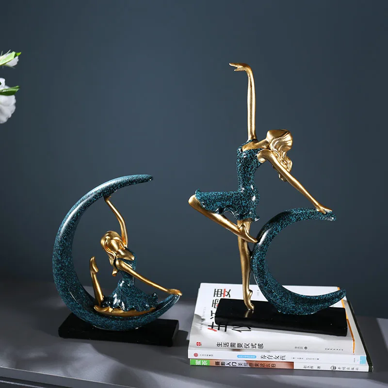 Moon Girl Figure Ballet Dancer Statue Living Room TV Cabinet Decoration Ornaments Birthday Gifts Artware Home Decor Figurines Moon Girl Figure Ballet Dancer Statue Living Room TV Cabinet Decoration Ornaments Birthday Gifts Artware Home Decor Figurines