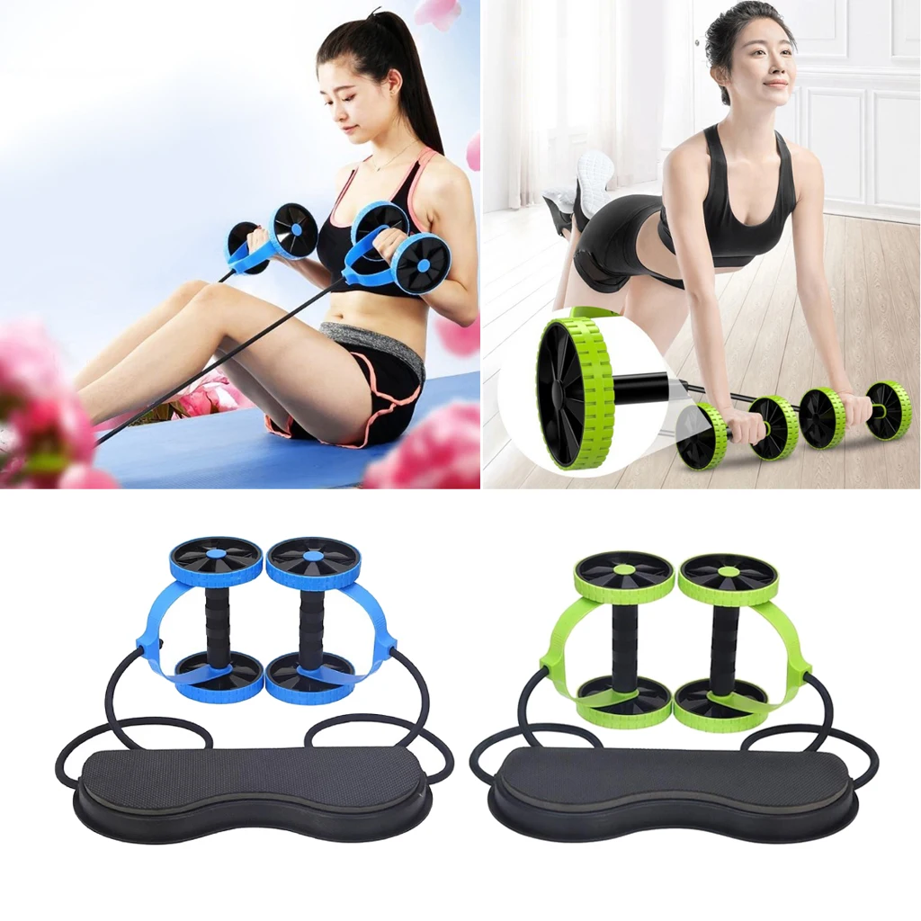 2pcs Dual Ab Roller Wheel Slimming Abdominal Muscle Trainer Waist Leg Core