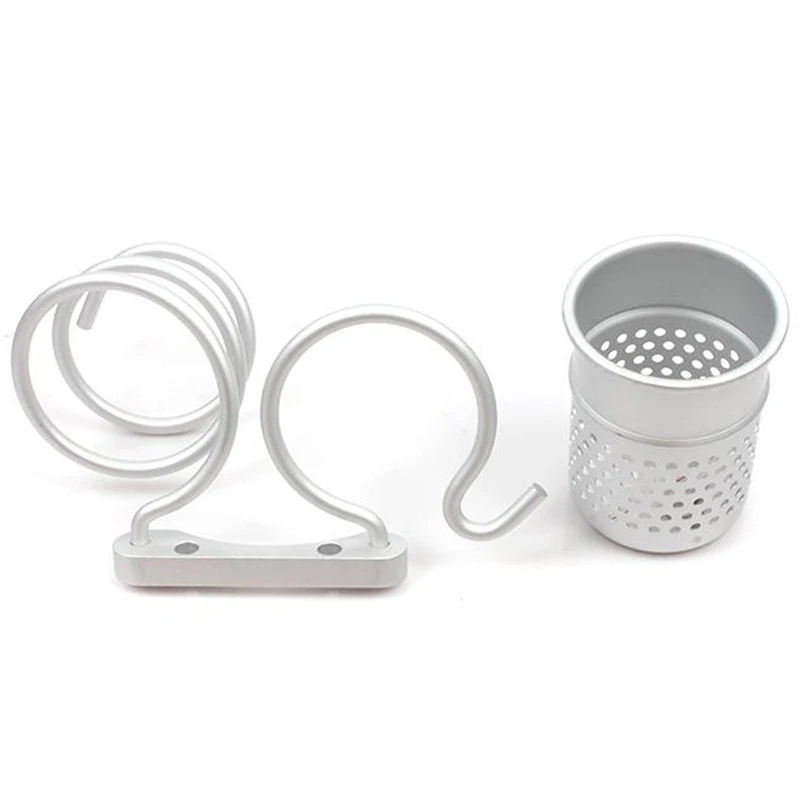 

HLZS-Wall Mount Hair Dryer Holder Rack Hair Drier Comb Flat Iron Storage Organizer