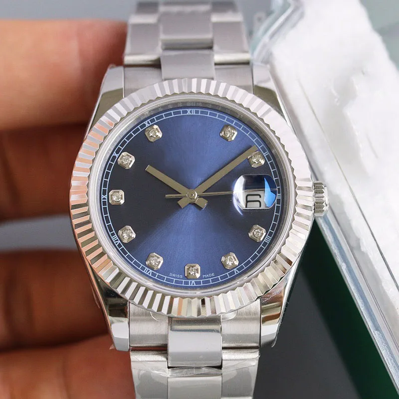 5 41 мм люксовый бренд AAA автоматические datejust механические темно-Родиевые юбилейные женские и мужские дизайнерские наручные часы Мужские часы - Цвет: 5