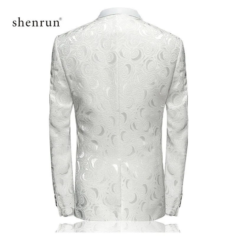 Shenrun, Мужской Блейзер, Повседневный, приталенный, для мужчин, белый, пиджак, для свадьбы, шаль, отворотом, смокинг, для вечеринки, для выпускного, костюм размера плюс, блейзеры