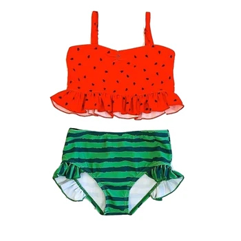

summer girls' clothing sets watermelon prints with pearl design kids wear outfits