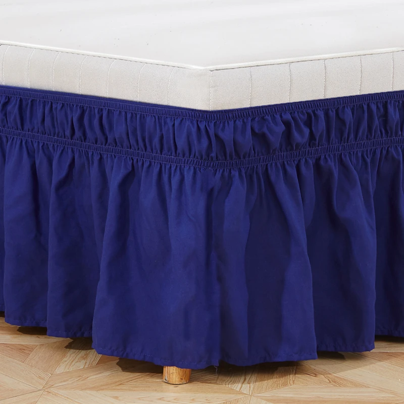 Черная обмотка вокруг кровати юбка эластичная кровать с оборками легкая посадка легко снимается устойчивая к выцветанию кровать юбка качество отеля без поверхности 1 шт.#/ - Цвет: -16-01-zangqing
