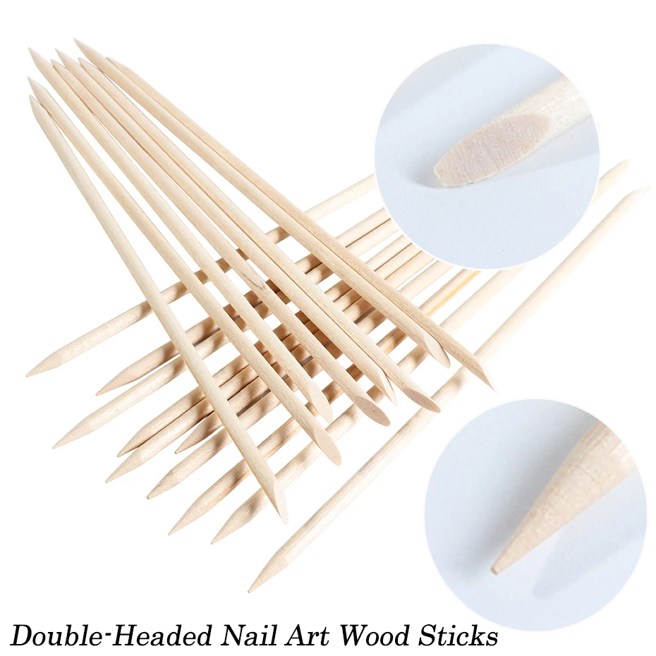 Nail Art Orange Wood Stick Double Headed Cuticle Pusher Fake Nails Remove Manicure Pedicure Tools Nail Equipment PP709 manicure tools,nail art pusher,nail manicure tools,manicure pedicure tools,cuticle pusher,nail manicure sticks