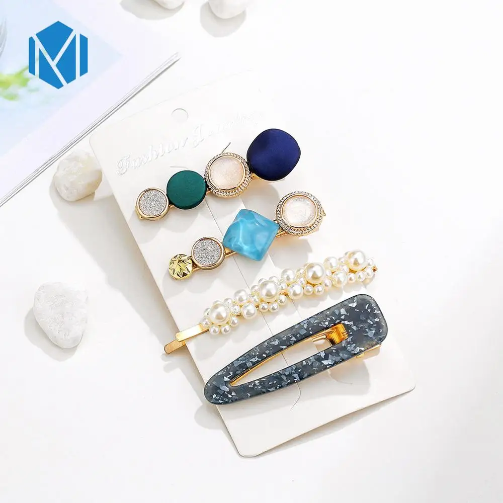 4pcs drop blue M MISM INS Круглый корейский Кристалл Сплав заколки для волос Макарон цвет заколки BB шпильки Заколки для женщин обувь девочек аксессуары для волос - Цвет: 4pcs drop blue