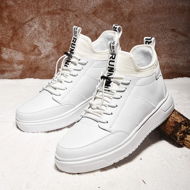 US $18.63 SUROM Warm Short Plush Men's Winter Shoes Thick Bottom Waterproof Ankle Boots Men Soft Comfortable 